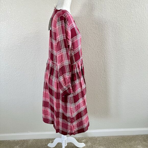 Matilda Jane You & Me Brushed Flannel Red Plaid Dress Midi Sz Med Heart To Heart - Picture 4 of 10